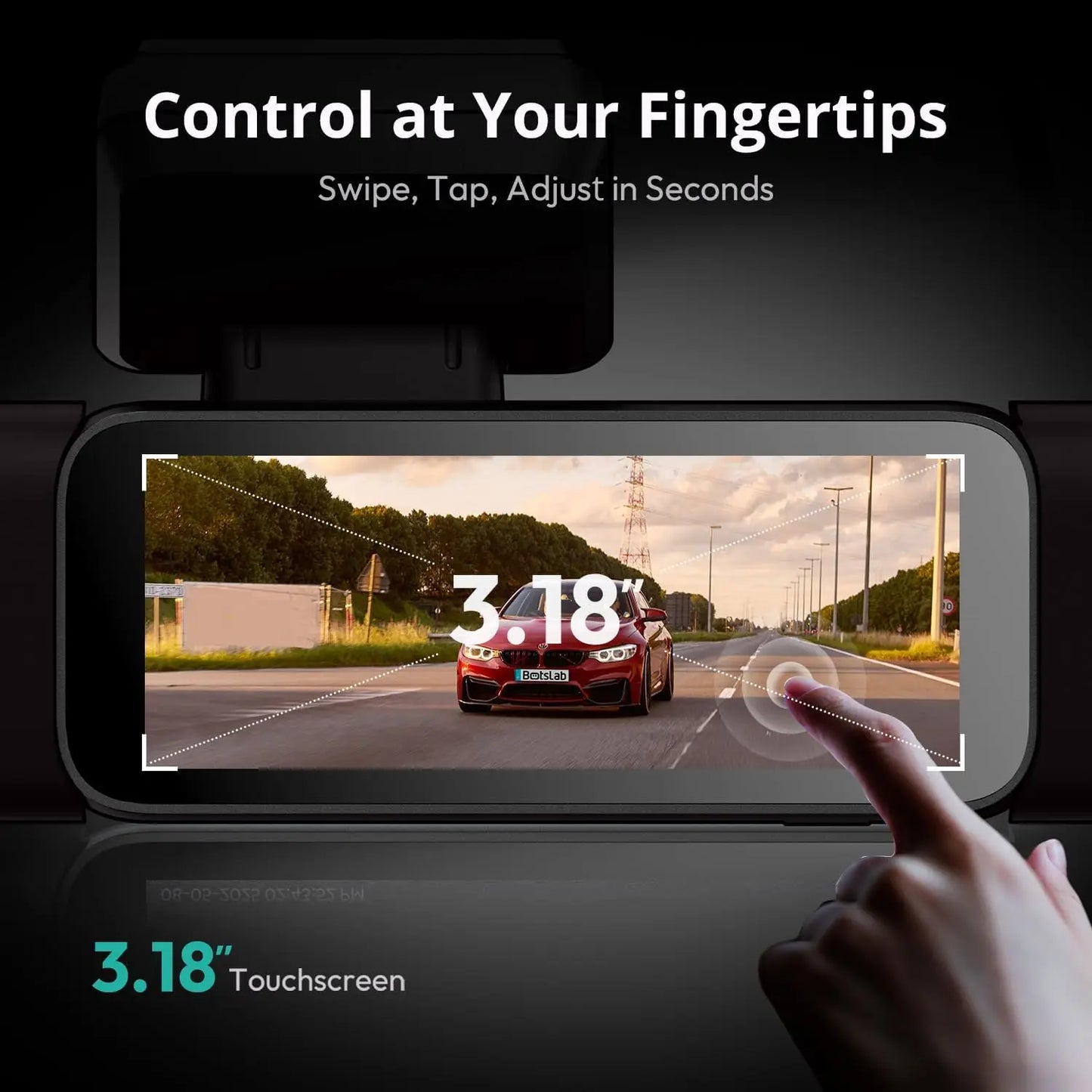 3K 4 Channel Dash Cam with 560° All-Sides View, Front, Rear, Inside Camera, GPS, WiFi, Night Vision, Voice Control & Free 128GB Card