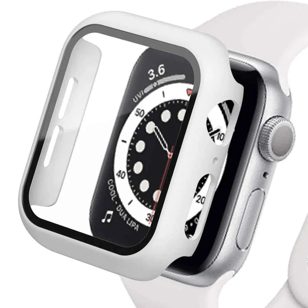 Tempered Glass+cover For Apple Watch Accessories 45mm 41mm 44mm 40mm 42mm Screen Protector Apple watch Case serie 9 4 5 6 SE 7 8