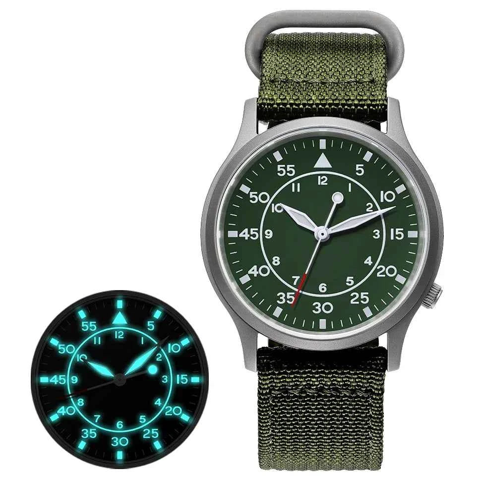 BERNY Titanium Watch for Men AR Coating Sapphire Fashion Wristwatch Luminous VH31 Ultra-thin Quartz Watch Waterproof 5ATM Watch