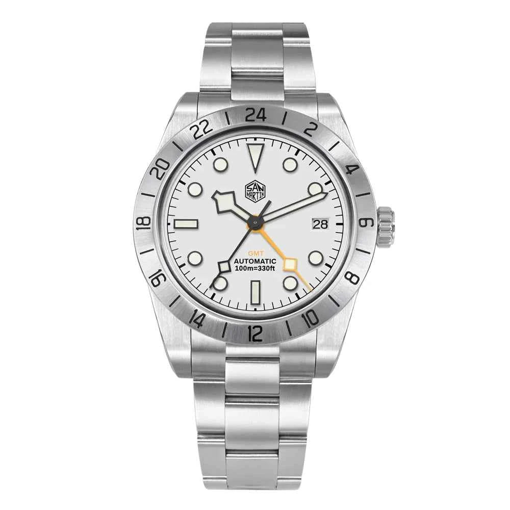 San Martin New 39mm NH34 BB GMT Automatic Mechanical Watch Sport Watch Sapphire Luminous Waterproof 100m for Men Relogio SN0054