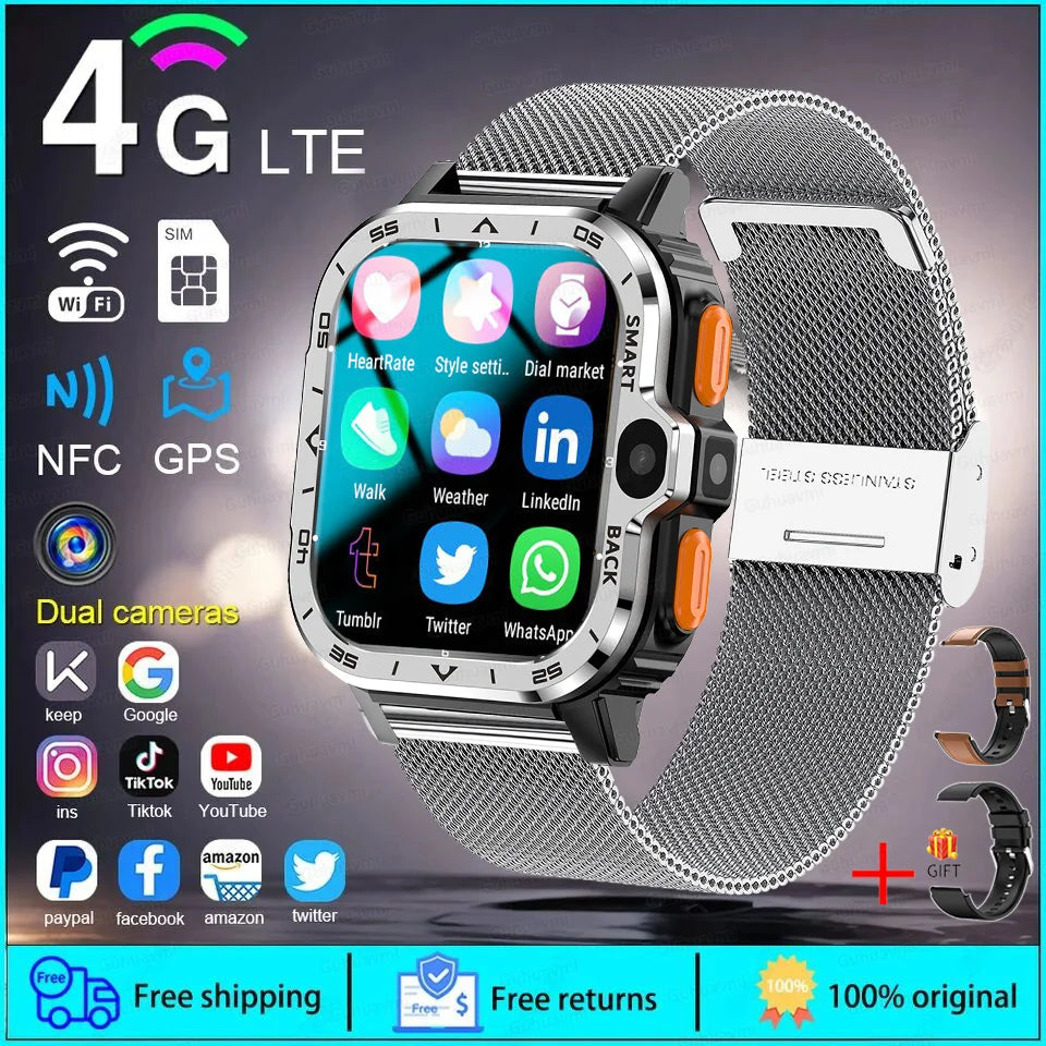XIAOMI PGD Android Smart Watch for Men with GPS, Dual Camera, 16G/64G ROM, 2G/4G SIM, WIFI, and Fast Internet Access