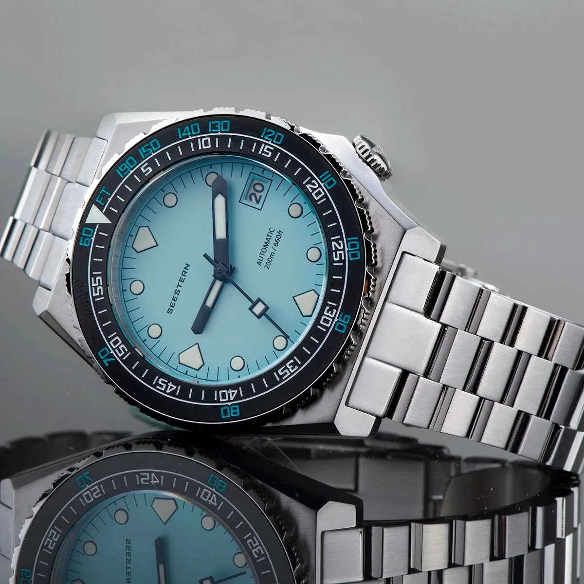 SEESTERN SUB600T Mens Diver Watch Automatic NH35 Movement Ceramic Bezel Lume Mechanical Wristwatches Sapphire Waterproof V3