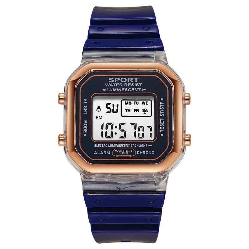 Fashion Brand Student Transparent Electronic Watch Candy Multicolor LED Ladies Sports Waterproof Wirstwatch Clock Gift relógio