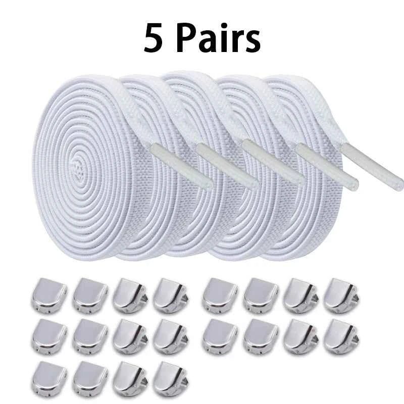No Tie Elastic Shoe Laces One Size Fits All Adult and Kids Shoes Shoelaces for Sneakers Shoelace Tieless Flat Expand Shoestrings