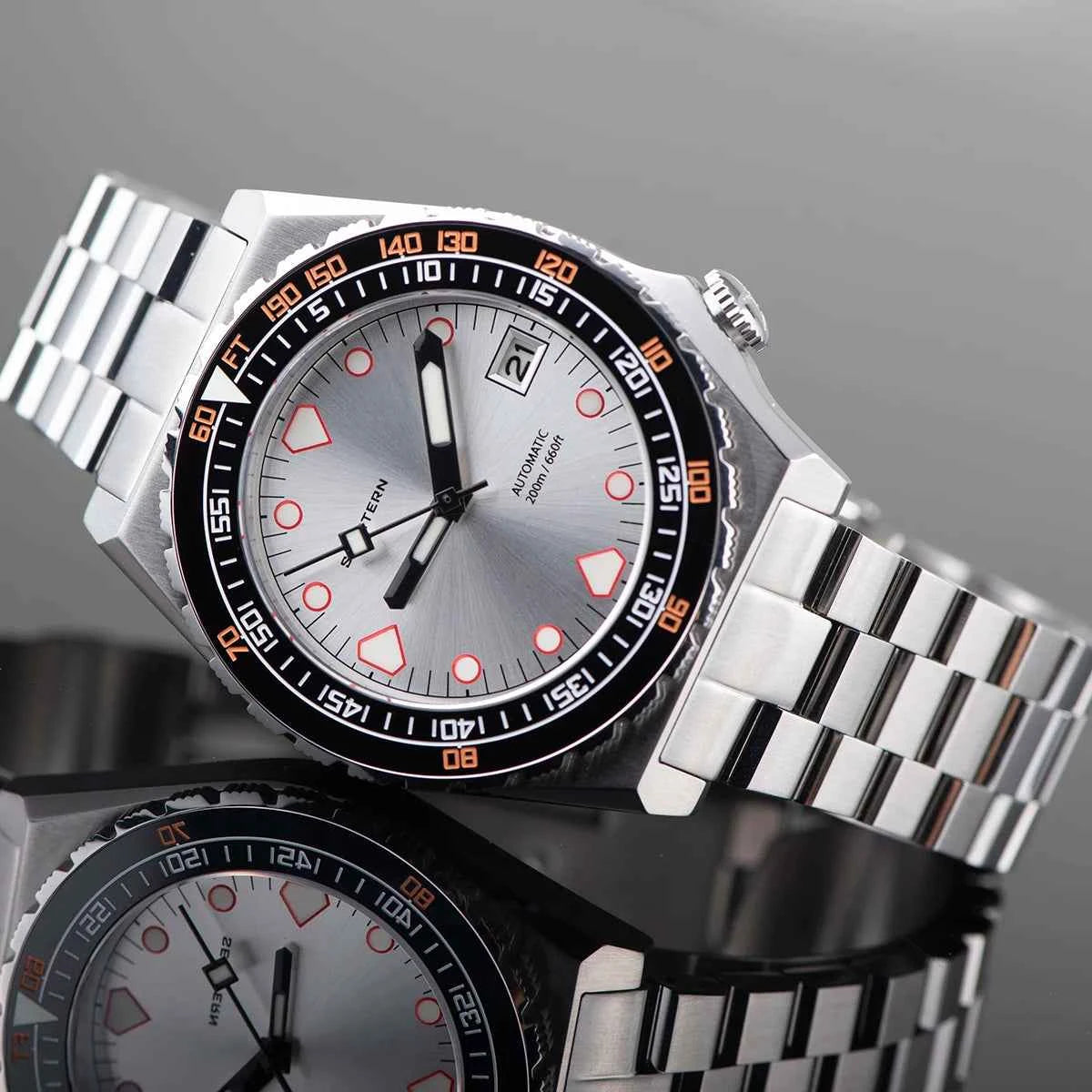 SEESTERN SUB600T Mens Diver Watch Automatic NH35 Movement Ceramic Bezel Lume Mechanical Wristwatches Sapphire Waterproof V3