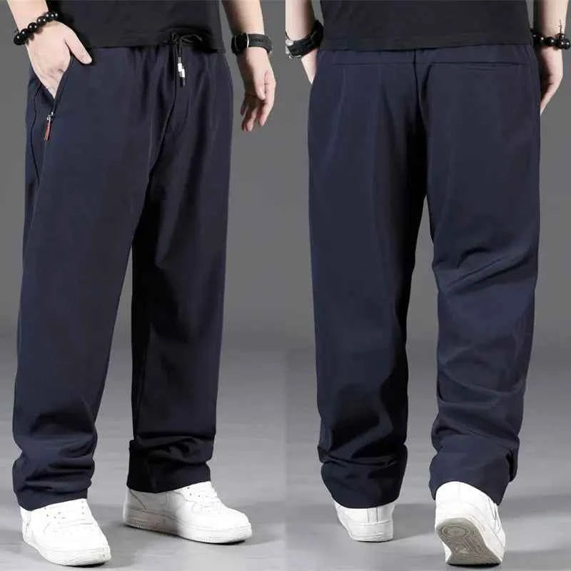 8XL Casual Pants Mens Straight Loose Trousers Men Clothing Elastic Waist Quick Dry Pants Summer Fashion Oversized Joggers Pants