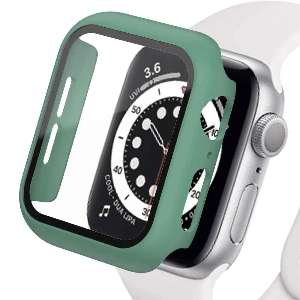 Tempered Glass+cover For Apple Watch Accessories 45mm 41mm 44mm 40mm 42mm Screen Protector Apple watch Case serie 9 4 5 6 SE 7 8
