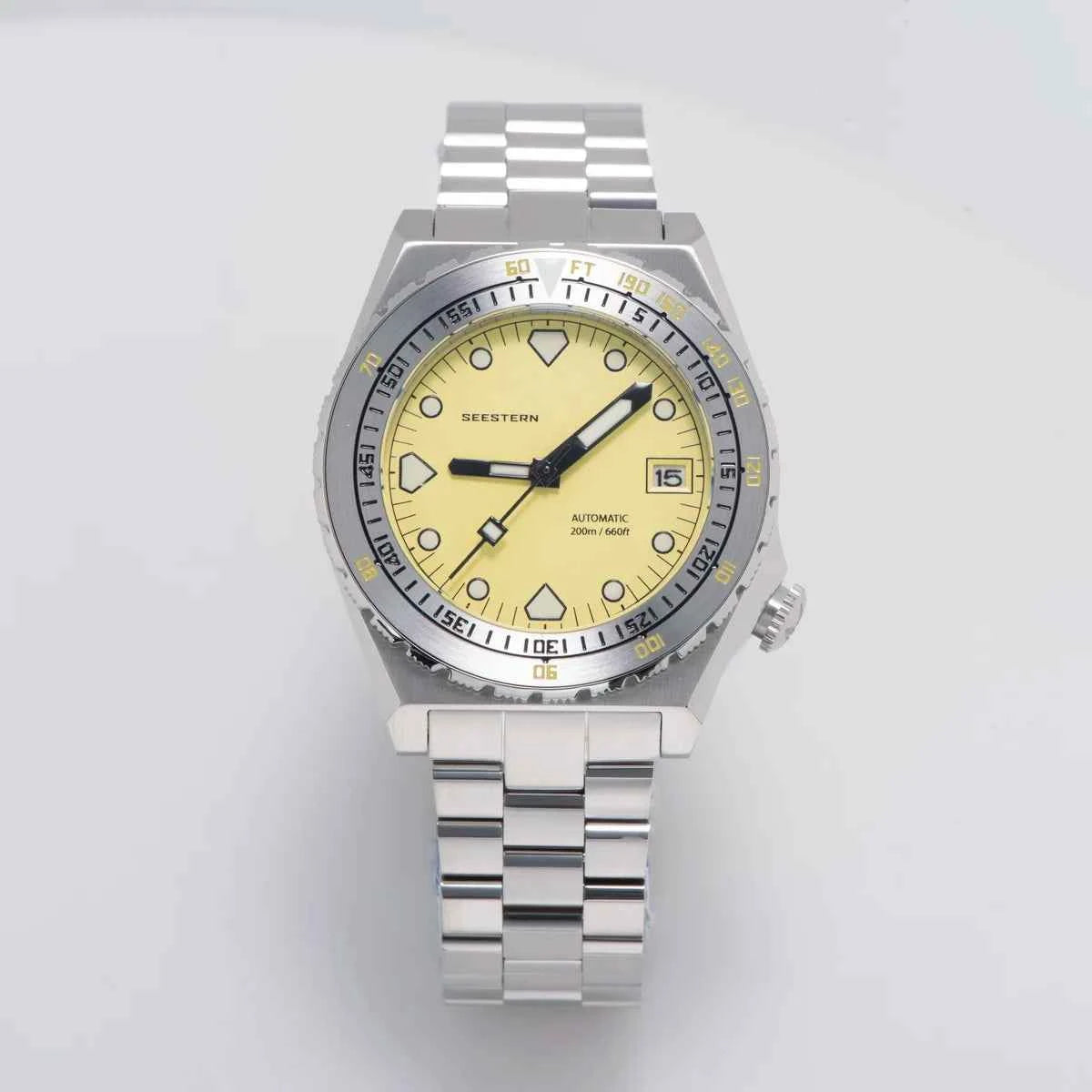 SEESTERN SUB600T Mens Diver Watch Automatic NH35 Movement Ceramic Bezel Lume Mechanical Wristwatches Sapphire Waterproof V3