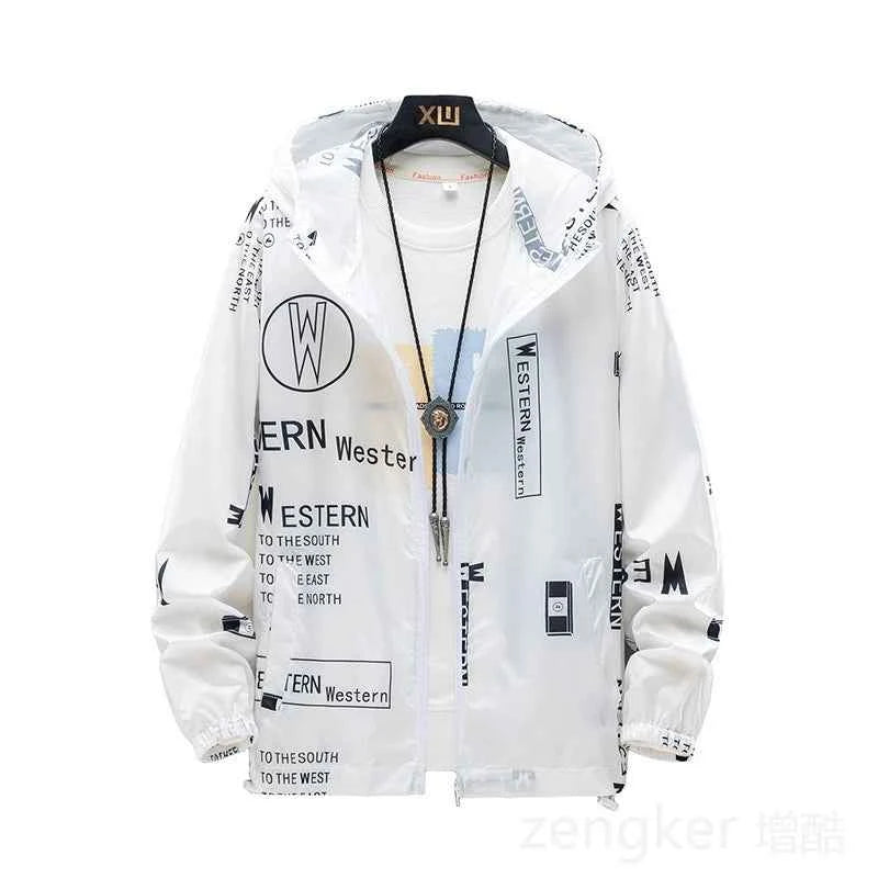 Big size sunscreen clothing men's jacket summer lightweight fishing thin skin coat Student Outdoor tide 7XL 6XL 5XL men clothing