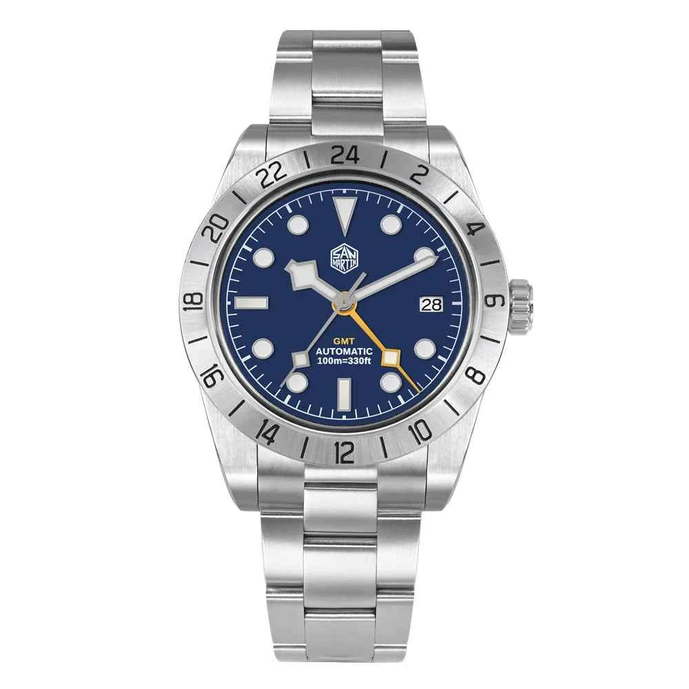 San Martin New 39mm NH34 BB GMT Automatic Mechanical Watch Sport Watch Sapphire Luminous Waterproof 100m for Men Relogio SN0054