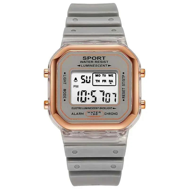 Fashion Brand Student Transparent Electronic Watch Candy Multicolor LED Ladies Sports Waterproof Wirstwatch Clock Gift relógio