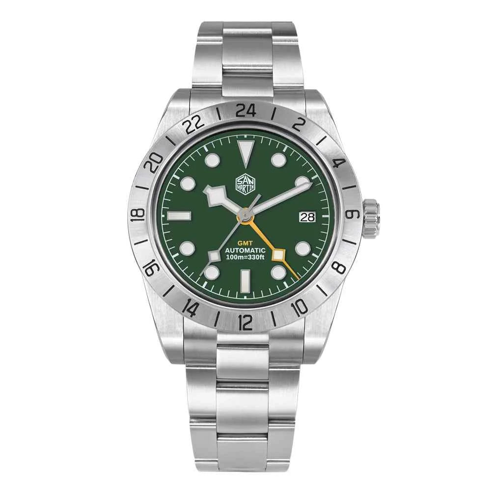 San Martin New 39mm NH34 BB GMT Automatic Mechanical Watch Sport Watch Sapphire Luminous Waterproof 100m for Men Relogio SN0054