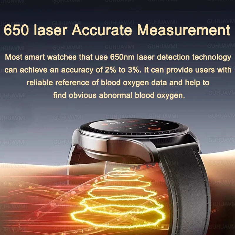 2025New Micro Physical Examination Blood Lipids Uric Acid Blood Pressure Smart Watch ECG+PPG Clock Bluetooth Call Smartwatch Men
