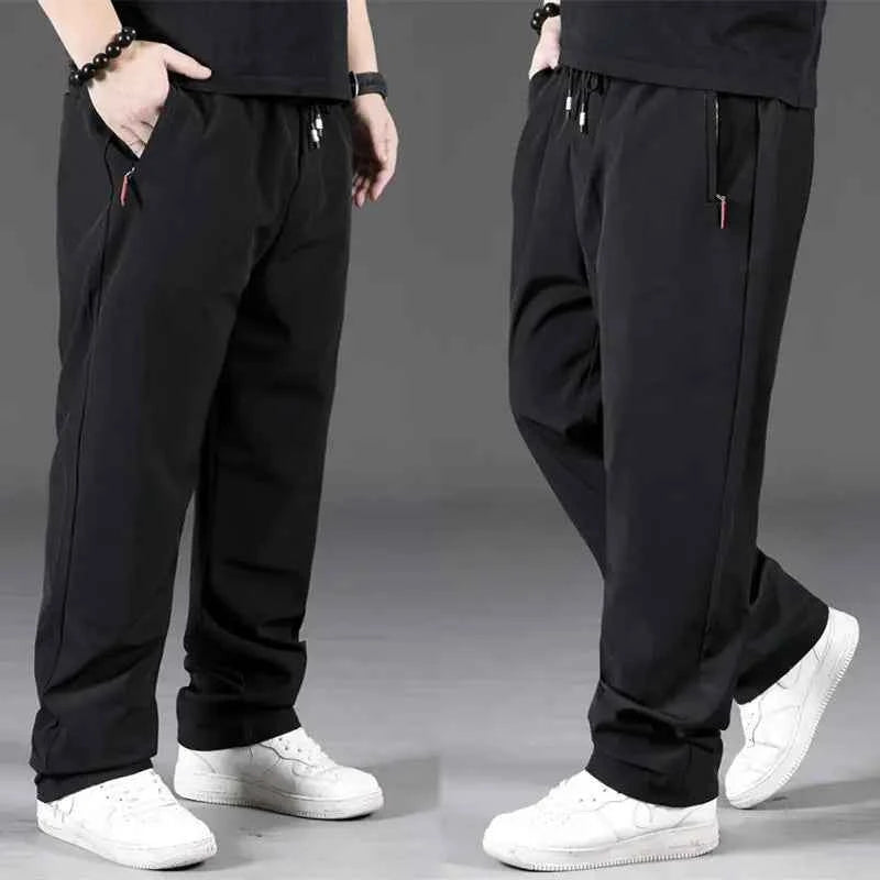 8XL Casual Pants Mens Straight Loose Trousers Men Clothing Elastic Waist Quick Dry Pants Summer Fashion Oversized Joggers Pants