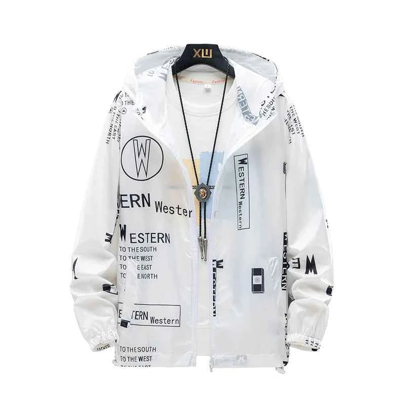 Big size sunscreen clothing men's jacket summer lightweight fishing thin skin coat Student Outdoor tide 7XL 6XL 5XL men clothing