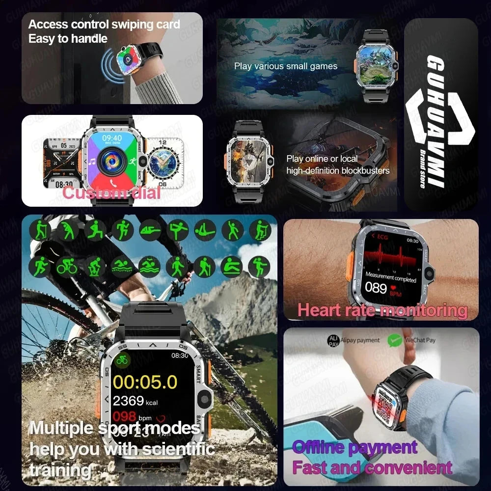 XIAOMI PGD Android Smart Watch for Men with GPS, Dual Camera, 16G/64G ROM, 2G/4G SIM, WIFI, and Fast Internet Access