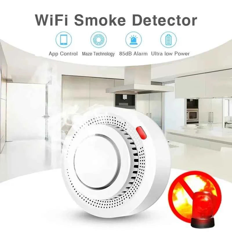 Tuya Smart WiFi Smoke Sensor Fire Protection Smoke Detector 85dB Sound Security System Firefighters  Smartlife APP Control