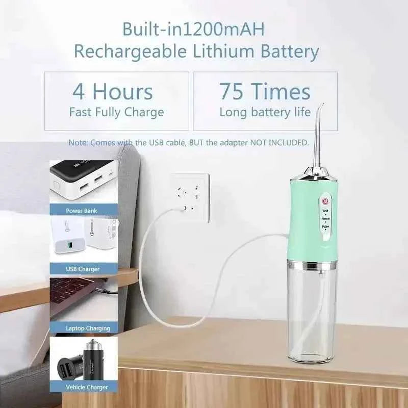 Portable Smart Electric Oral Irrigator Water Flosser 4 Jets 3 Modes Rechargeable Dental Water Jet Irrigator Dental Teeth Cleaner