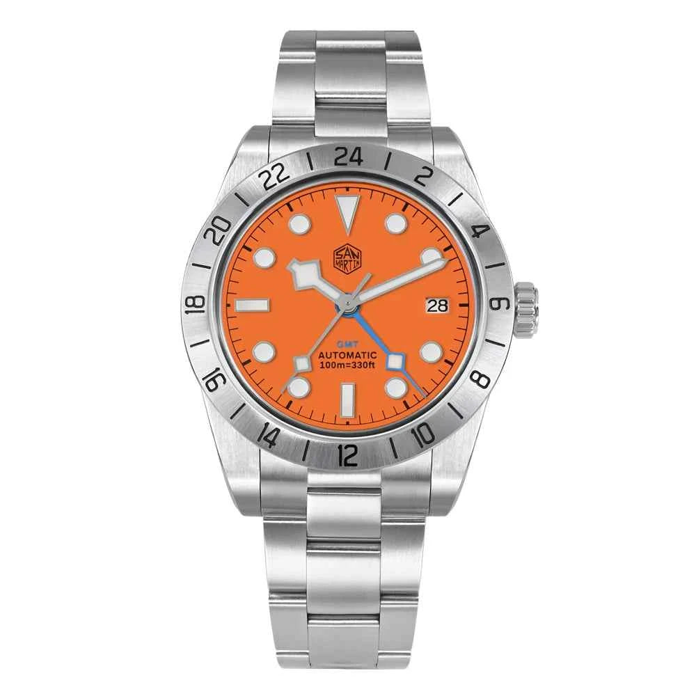 San Martin New 39mm NH34 BB GMT Automatic Mechanical Watch Sport Watch Sapphire Luminous Waterproof 100m for Men Relogio SN0054
