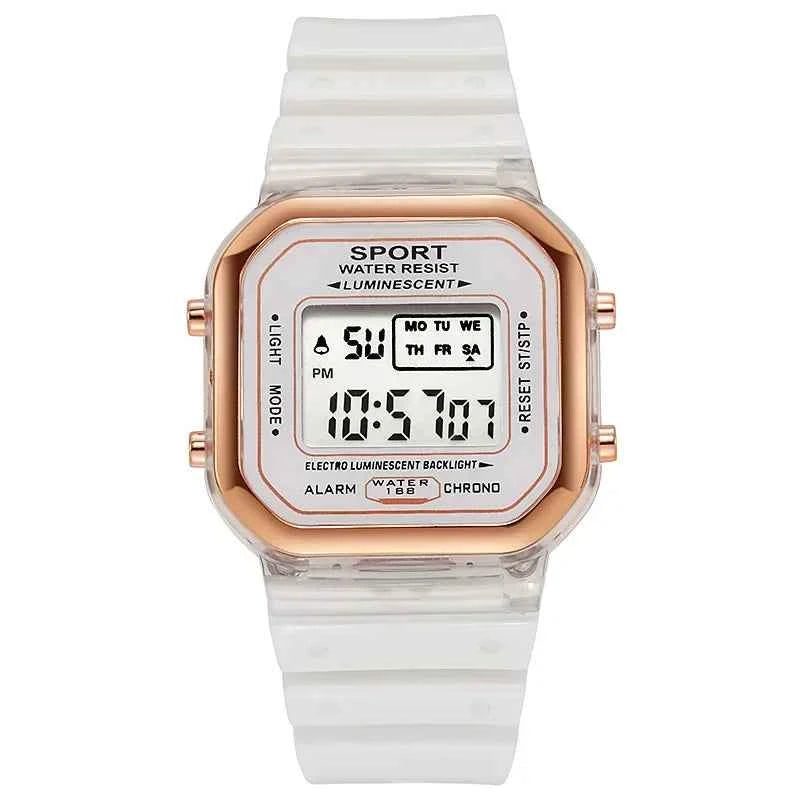 Fashion Brand Student Transparent Electronic Watch Candy Multicolor LED Ladies Sports Waterproof Wirstwatch Clock Gift relógio