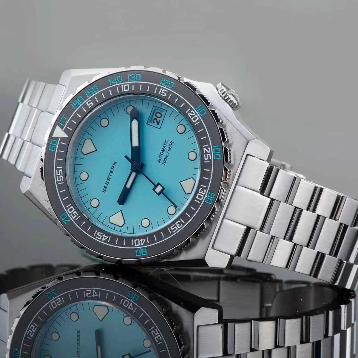 SEESTERN SUB600T Mens Diver Watch Automatic NH35 Movement Ceramic Bezel Lume Mechanical Wristwatches Sapphire Waterproof V3