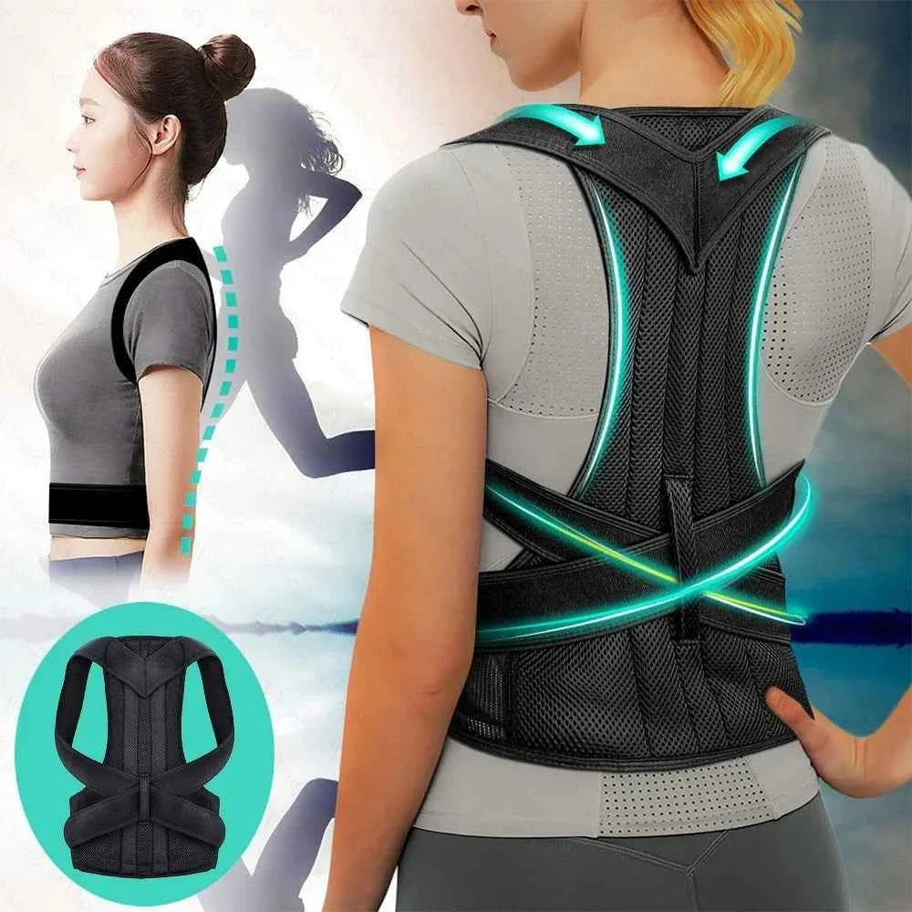 Achieve  Posture with Adjustable, Breathable Polyester Posture Corrector - Universal Fit for Pain Rel