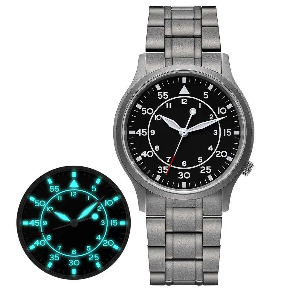 BERNY Titanium Watch for Men AR Coating Sapphire Fashion Wristwatch Luminous VH31 Ultra-thin Quartz Watch Waterproof 5ATM Watch
