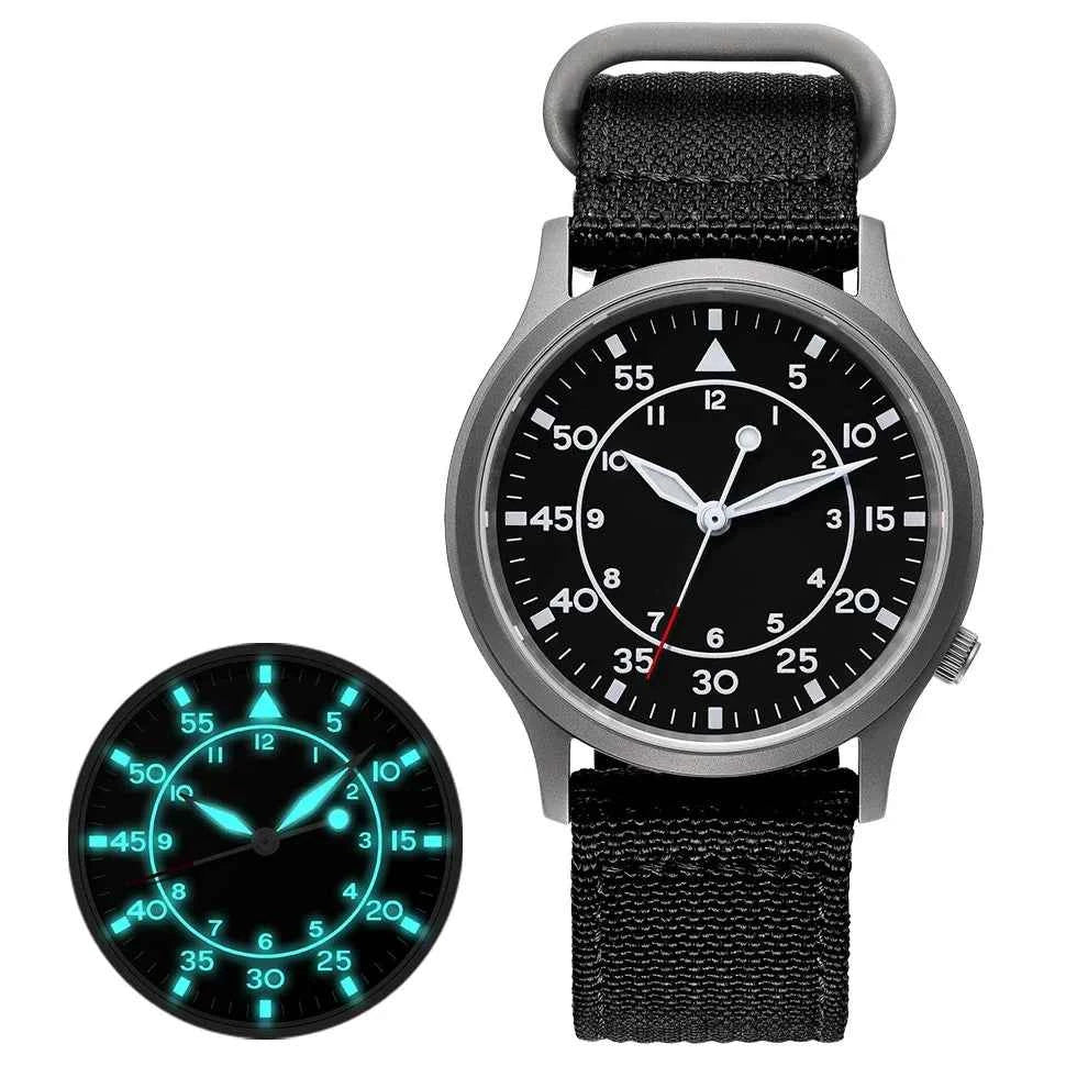 BERNY Titanium Watch for Men AR Coating Sapphire Fashion Wristwatch Luminous VH31 Ultra-thin Quartz Watch Waterproof 5ATM Watch