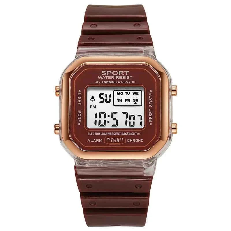 Fashion Brand Student Transparent Electronic Watch Candy Multicolor LED Ladies Sports Waterproof Wirstwatch Clock Gift relógio