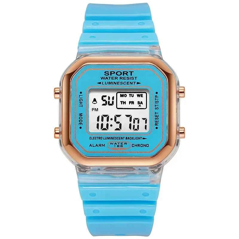 Fashion Brand Student Transparent Electronic Watch Candy Multicolor LED Ladies Sports Waterproof Wirstwatch Clock Gift relógio
