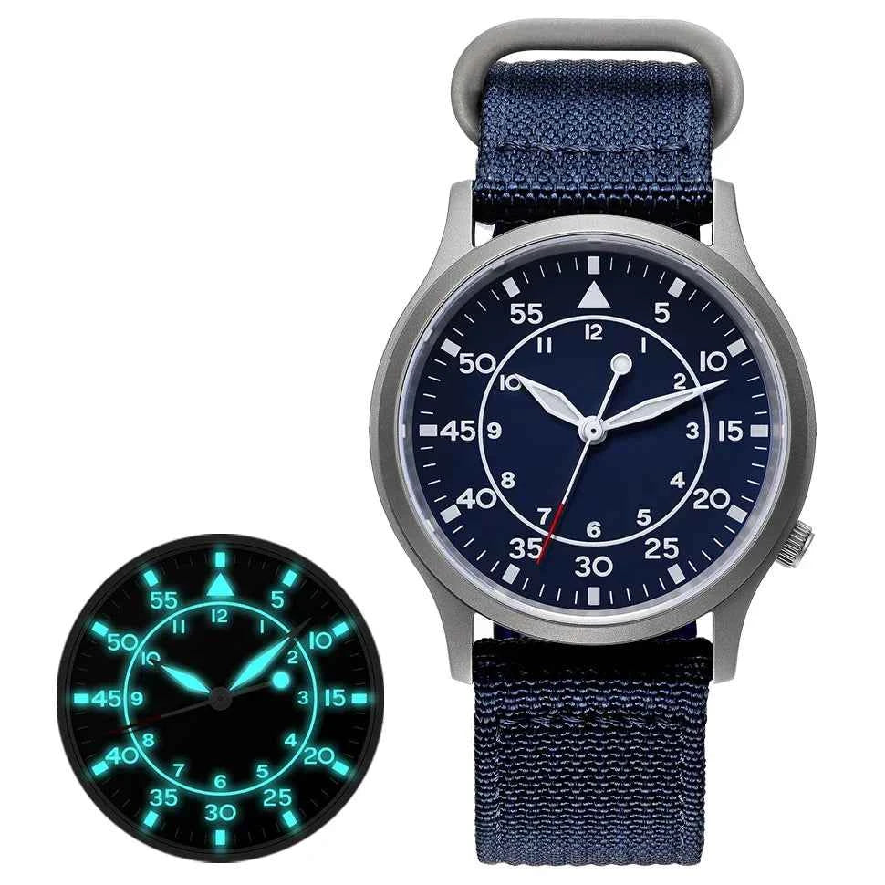 BERNY Titanium Watch for Men AR Coating Sapphire Fashion Wristwatch Luminous VH31 Ultra-thin Quartz Watch Waterproof 5ATM Watch